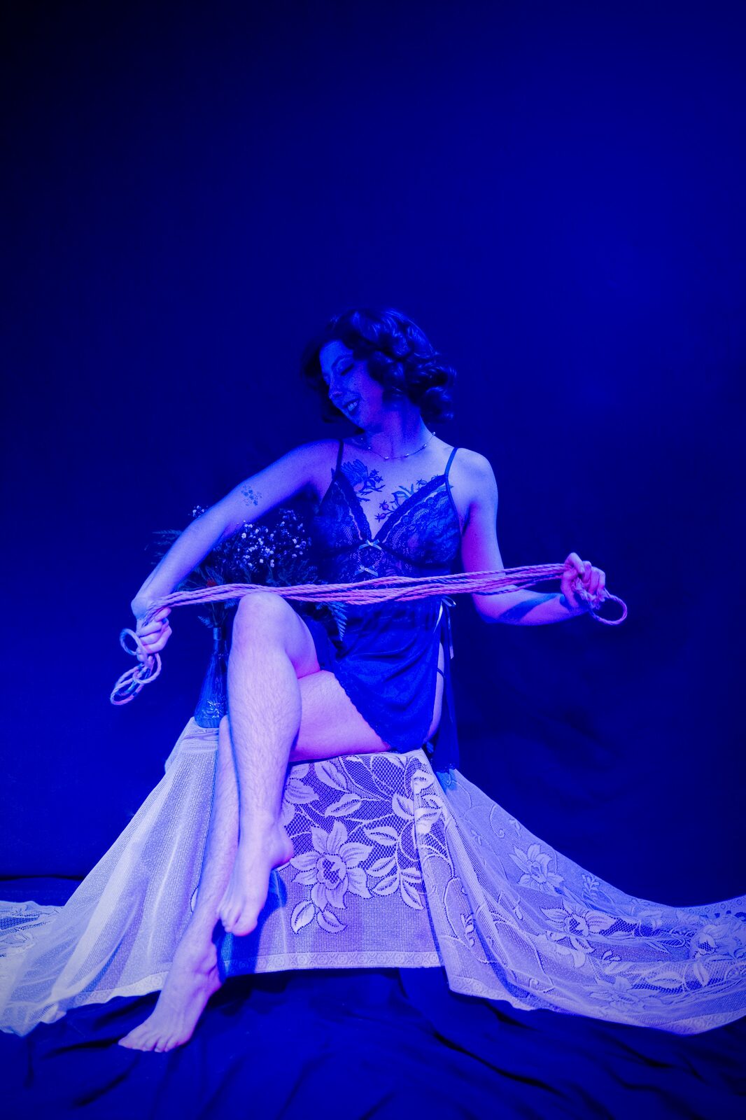 Blue elegance with lace