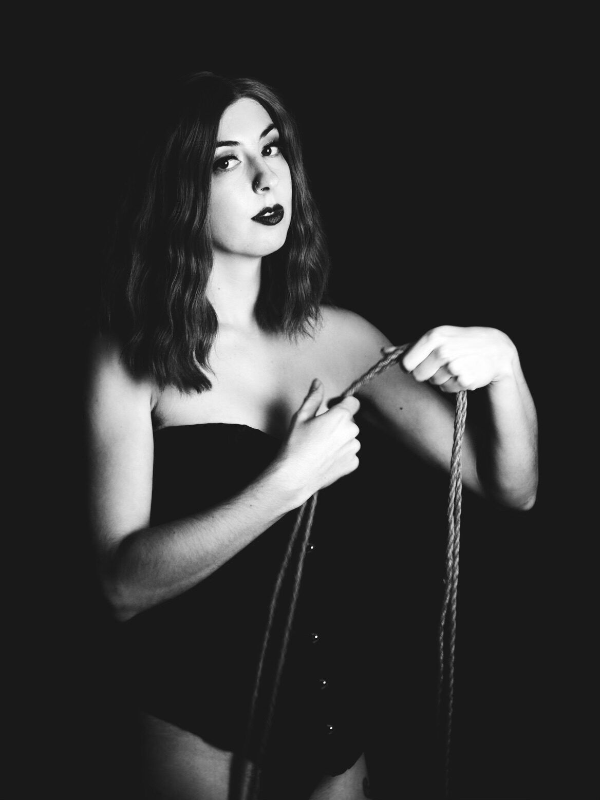 B&W artistic portrait