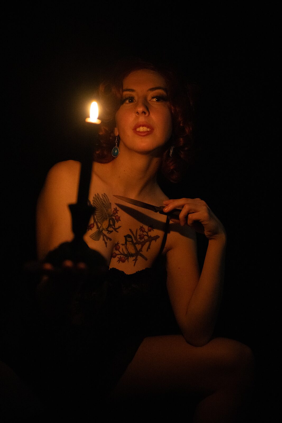 Candlelit intimate portrait