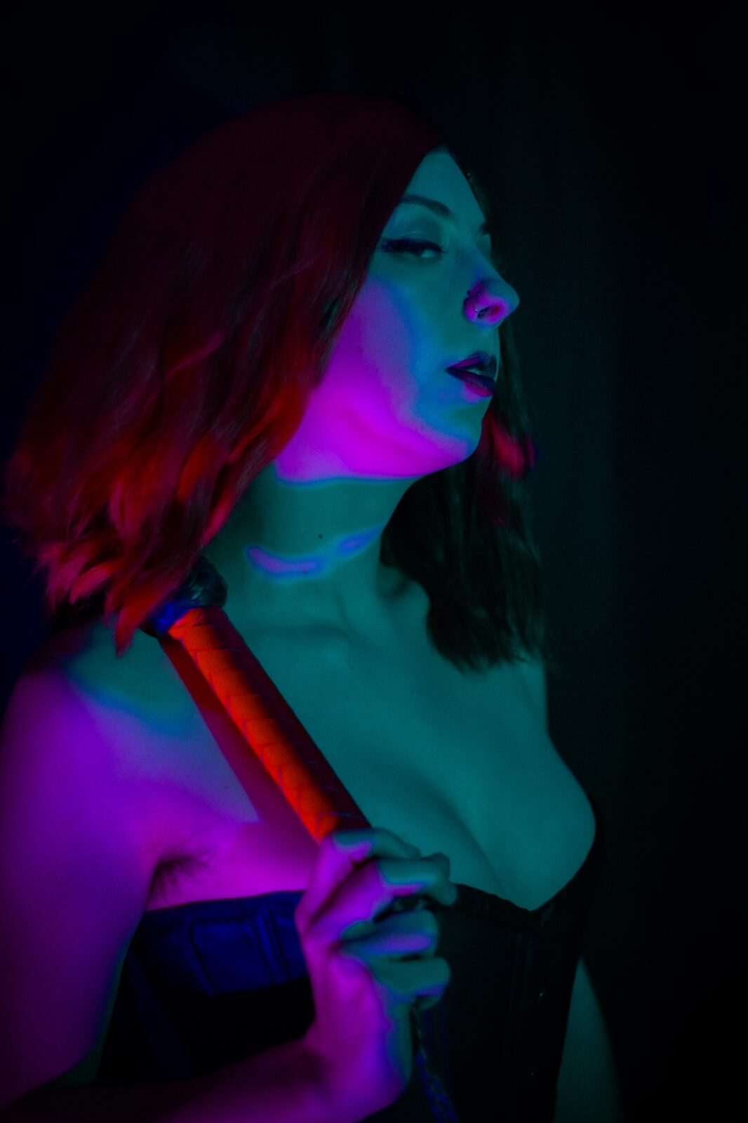 Neon lit portrait